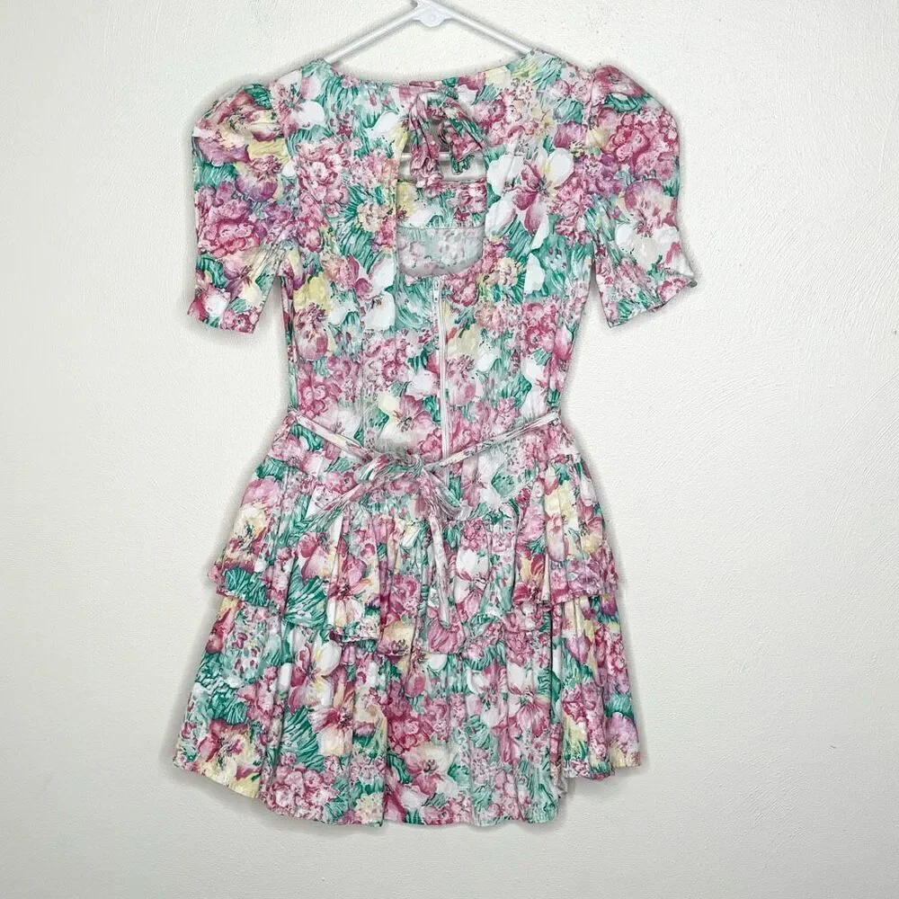 Racing Ribbons Vintage Floral Dress - Kids US 10